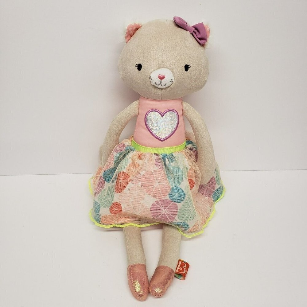 B Softies 15" Battat Kitty Cat Tippy Toes Ballerina Cali Heart Plush